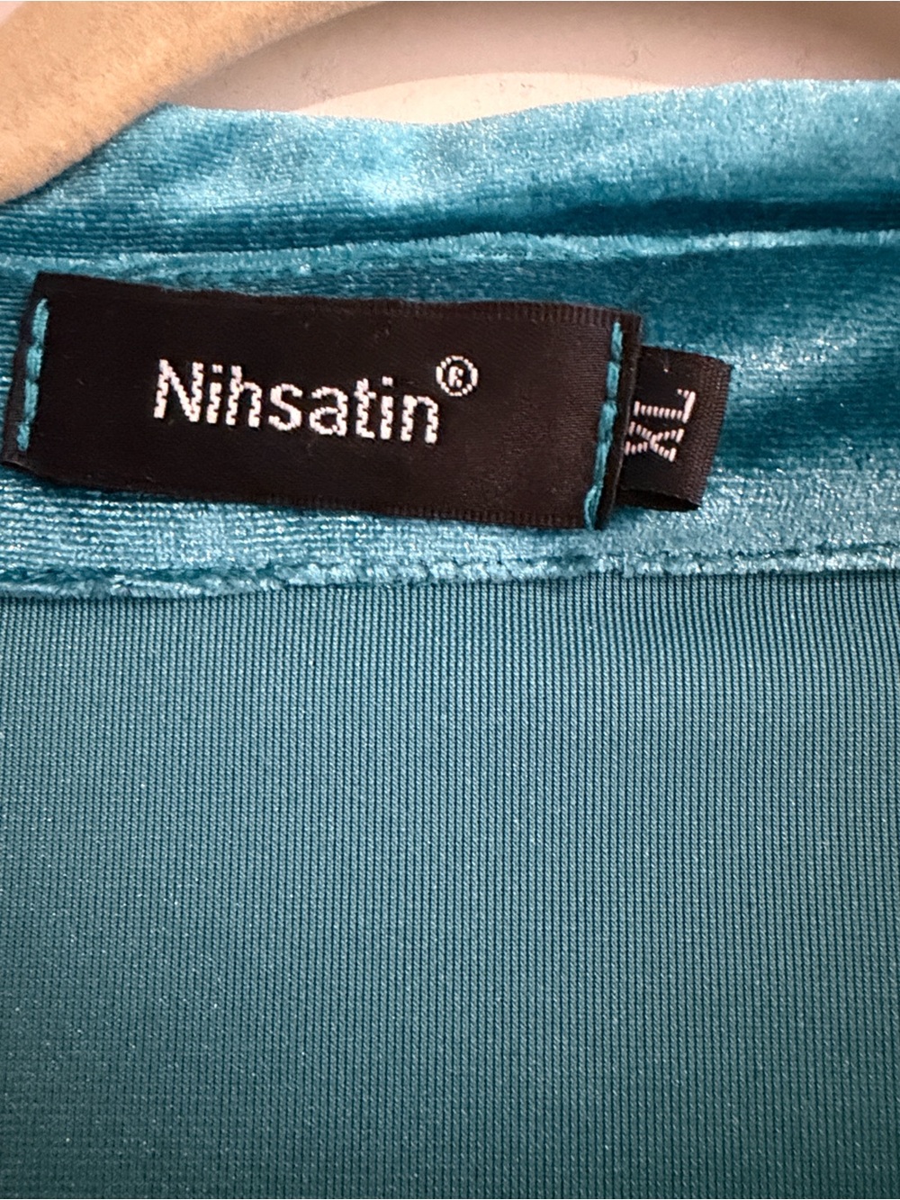 Teal Velvet Ruched Button-Front Dress - Picture 2 of 2